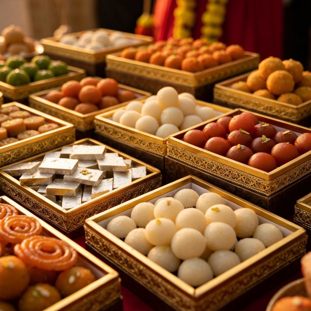 Grand display of assorted festive sweets
